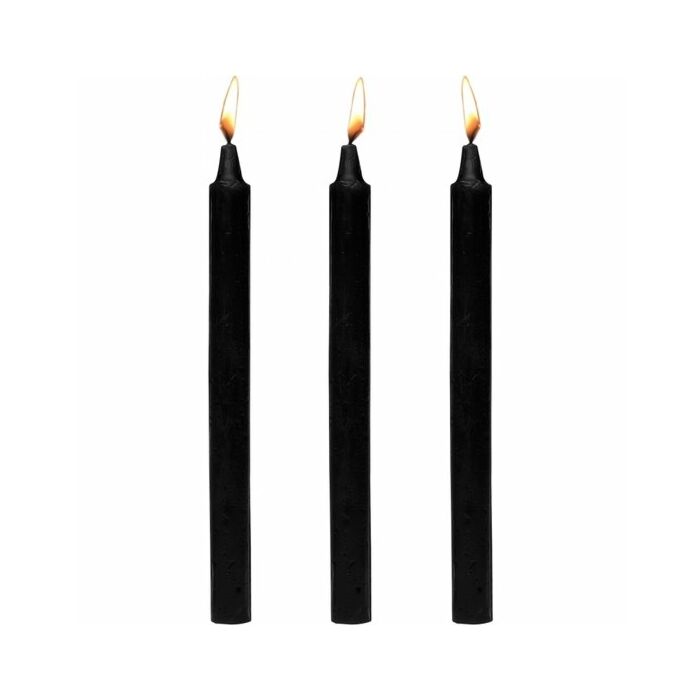 Gocciolatori oscuri gocciolante fetish set di 3 velas - negro