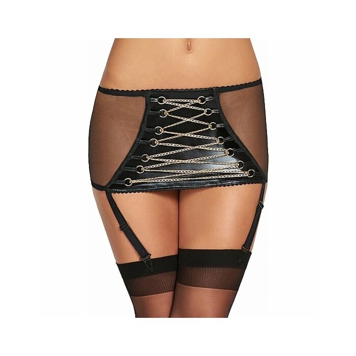 Gonna Chorus con giarrettiere design pizzo oro - nero