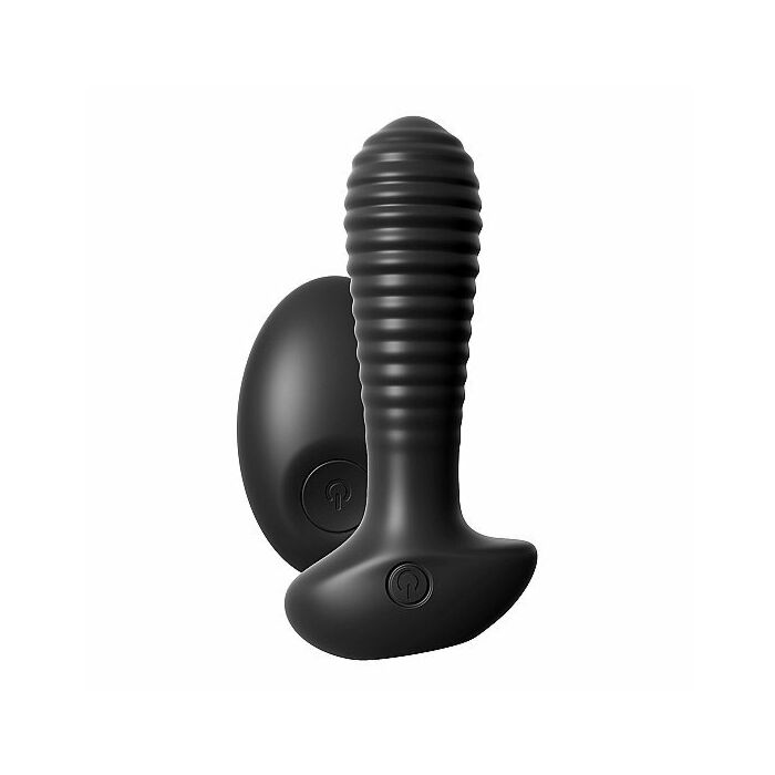 Vibratore anale in silicone con telecomando - nero