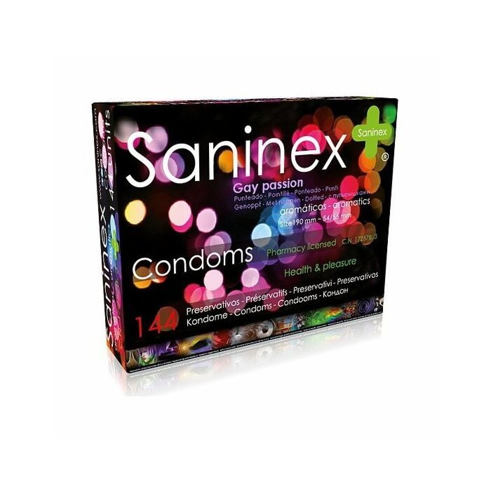 Preservativi Saninex passione gay - punteggiato 144 pezzi
