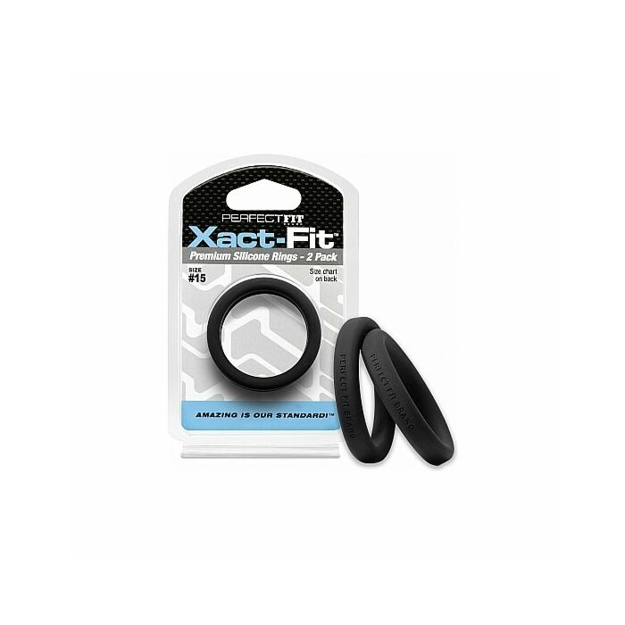 Confezione da 2 anelli in silicone Xact-fit 15,2 cm - nero