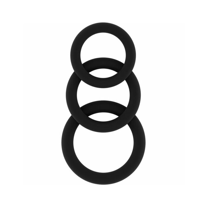 Sono n 25 set di anelli per pene in silicone nero
