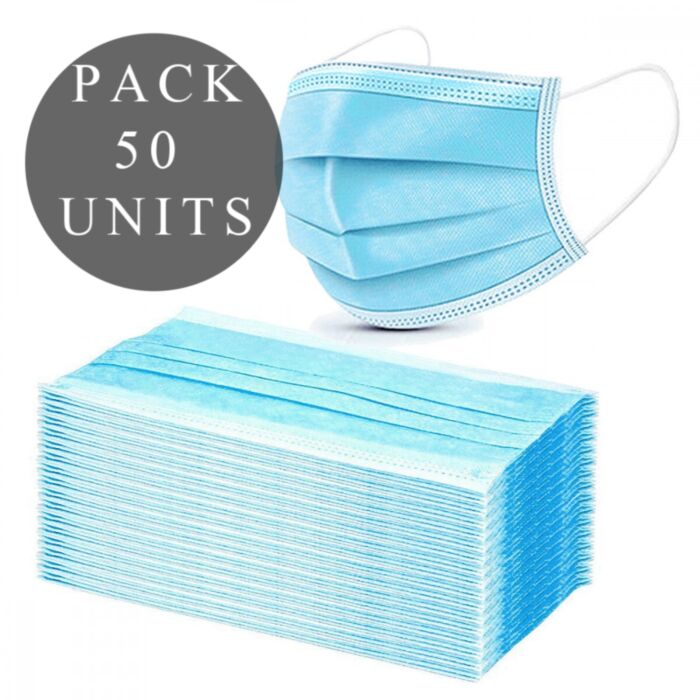 Maschere igieniche 3 strati covid -19- 50 unità