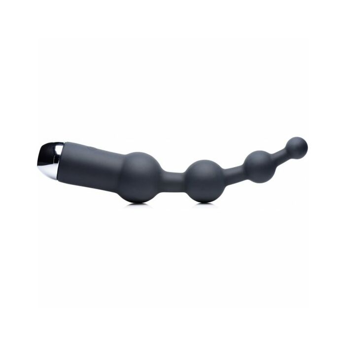 10 palline anali in silicone con vibratore - nero