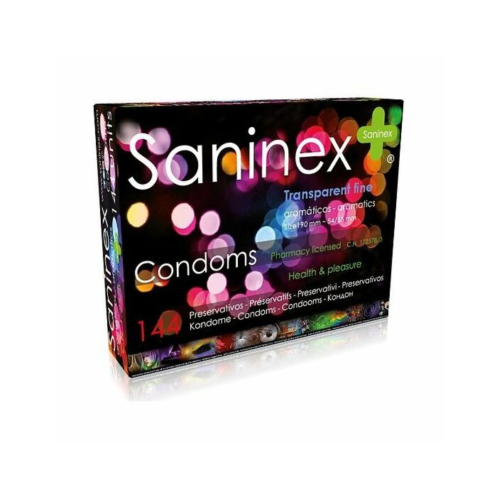 Preservativi trasparenti ultra sottili Saninex 144 pz
