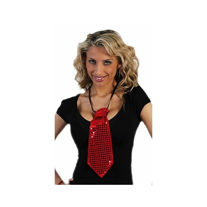 Cravatta rossa con paillettes
