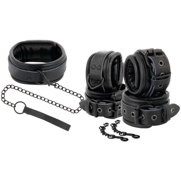 Set di Bondage in Pelle Nera