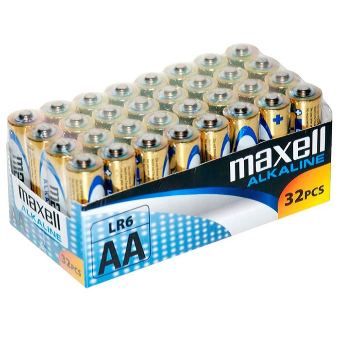 Pacco di batterie alcaline AA LR6 Maxell da 32 pezzi