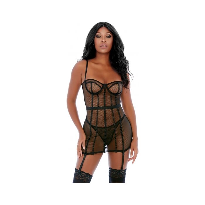 Conjunto de chemise body - negro