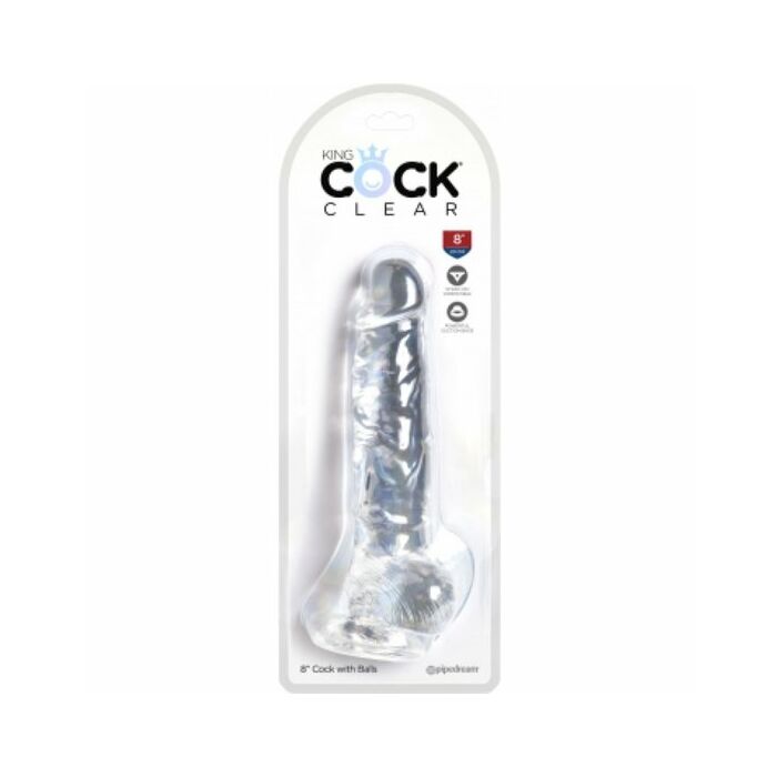 King cock - dildo realista, trasparente -16,5 cm