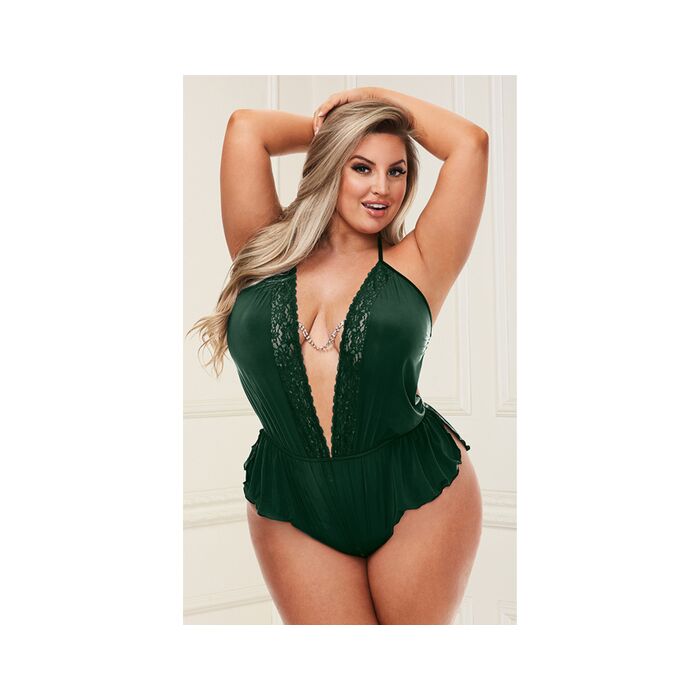 Baci sexy body de satén - verde