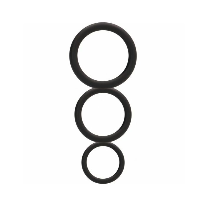 Set 3 anelli di silicone spessi - neri