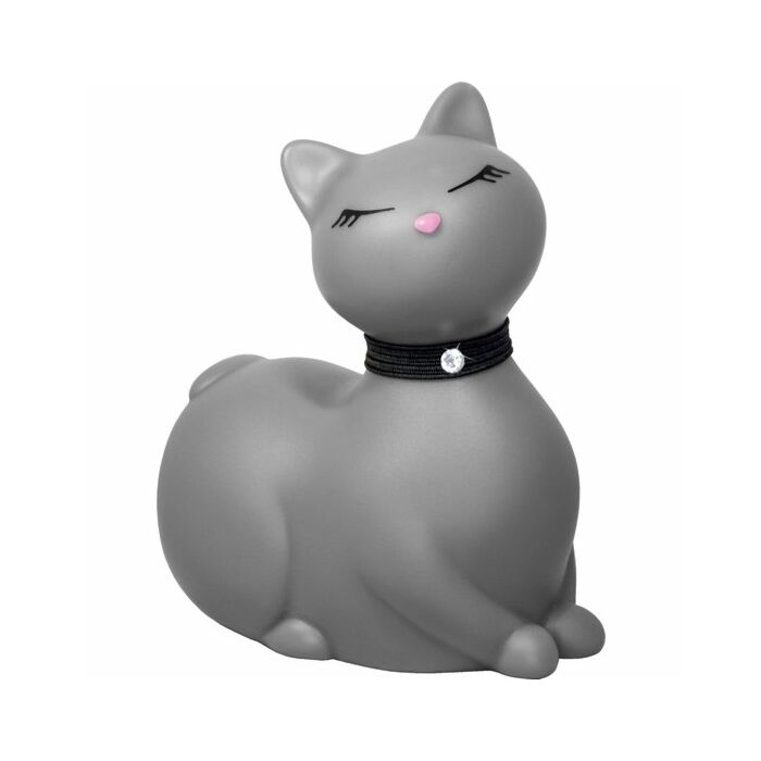 Gattino grigio con stimolatore da viaggio