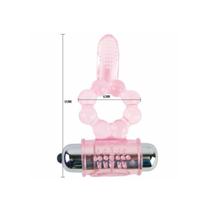 Anello in silicone 10 ritmi lingua con vibrazione rosa
