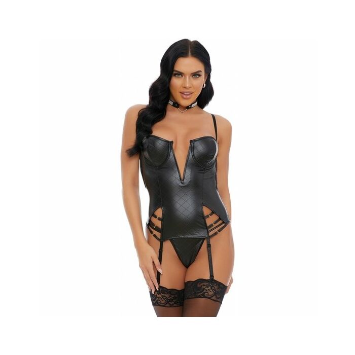 Negro corpo trapuntato bustier punto principale