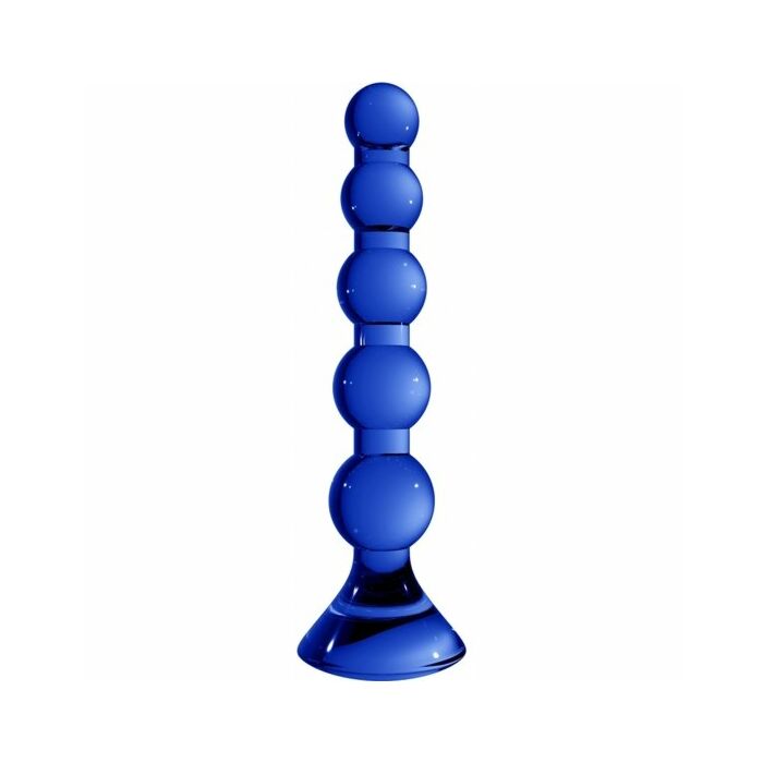 Stetch dildo di vetro blu