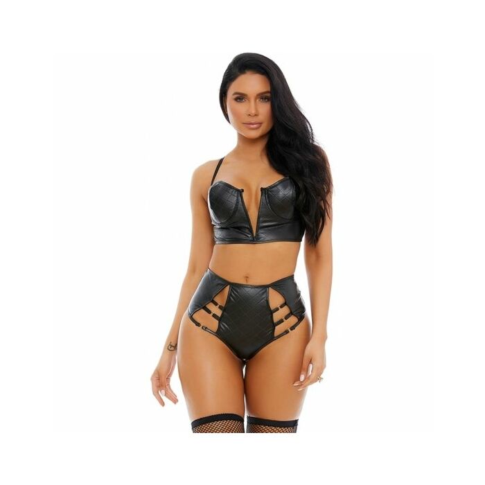 Cucito con lussuosa lingerie trapuntata con congiunto negro