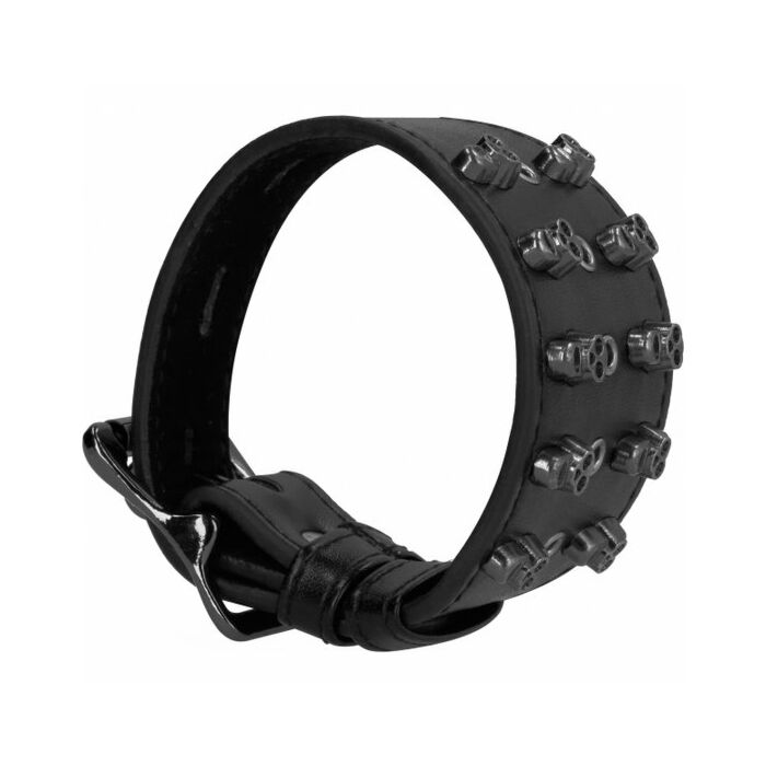 Ahia! teschi e ossa. bracciale nero mod ii