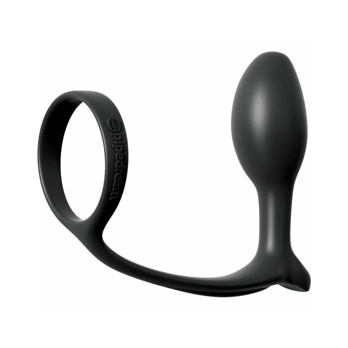 Plug anale con anello per pene nero