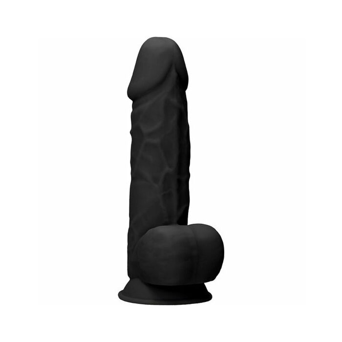 Pene in silicone con testicoli 21,6cm - nero