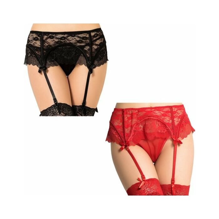 Set di giarrettiere rosso / nero