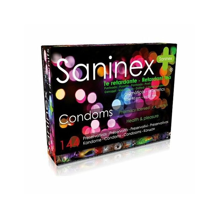 Preservativi Saninex tè ritardante punteggiato 144 pz