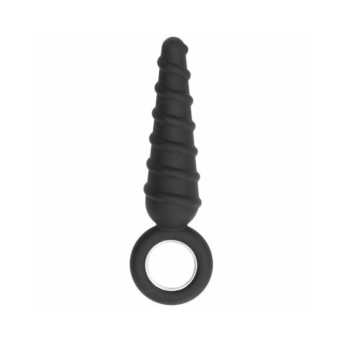 N. 60 - dildo anale con anelli di metallo - nero
