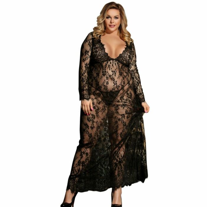 Subblime queen plus abito lungo a manica lunga