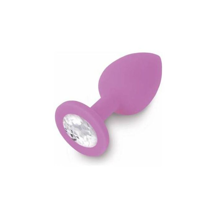 Plug anale per gioielli in silicone viola / diamante