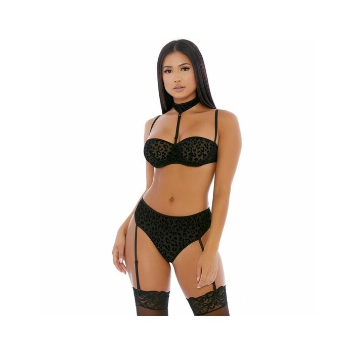 Set di lingerie girocollo nero in agguato
