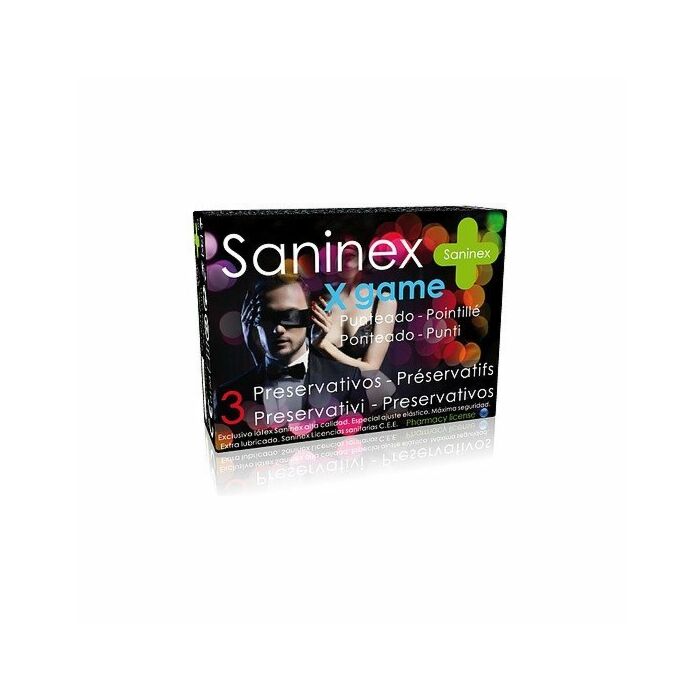 Preservativi Saninex x gioco punteggiato 3 uts