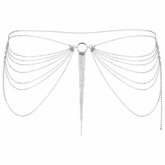 Ingrandisci il gioiello a catena in argento metallico