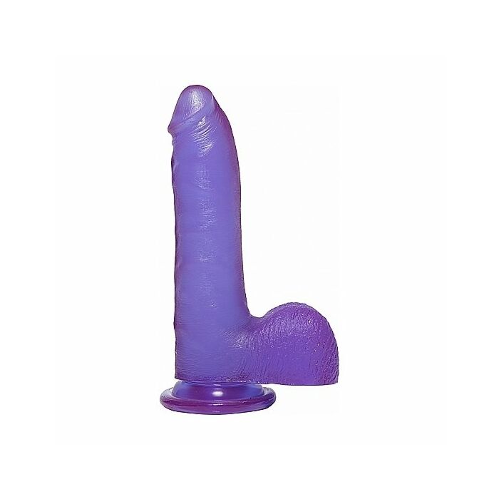 Pene gelatine di cristallo con testicoli 18cm - viola