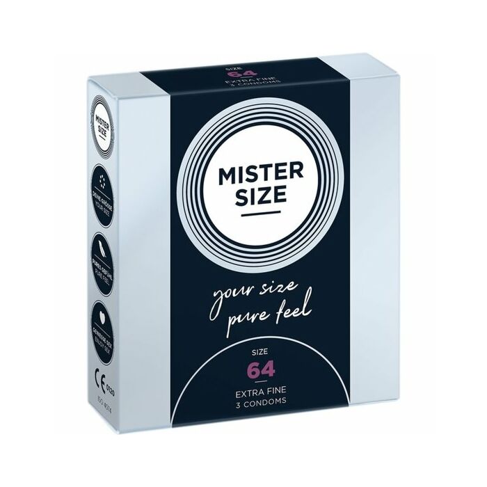 Mister taglia 64 (confezione da 3) - preservativos natural, latex
