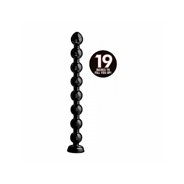 Dildo con perline 58x8cm - negro