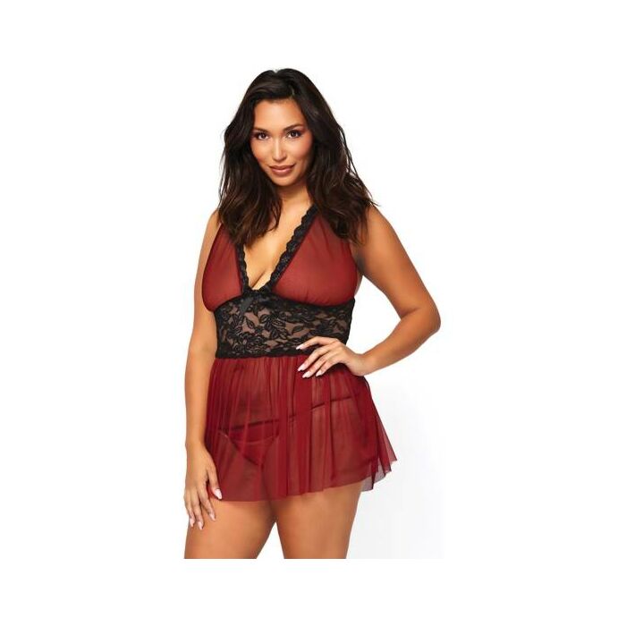 Babydoll leg avenue bordeaux babydoll con perizoma