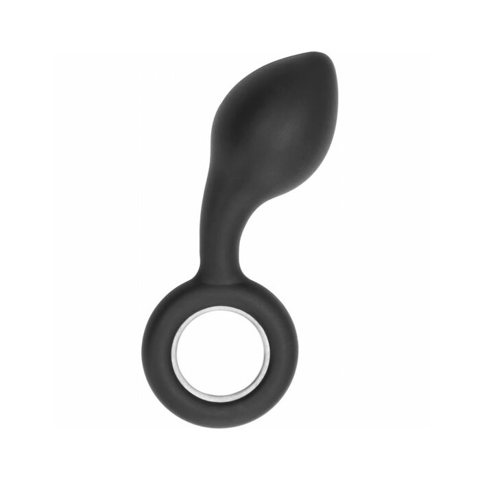 N. 63 - dildo anale con anelli di metallo - nero