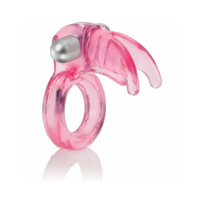Anello vibrante con sfarfallio triplo clitoride rosa