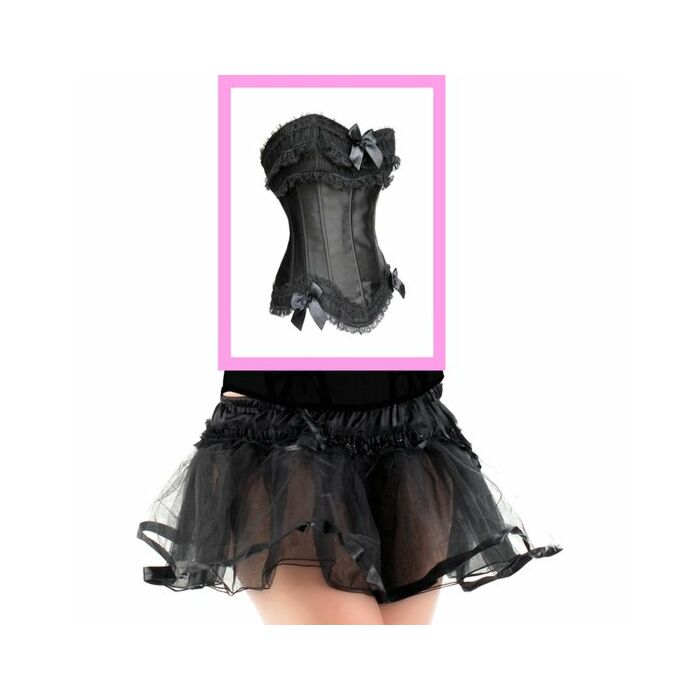 Corsetto in brokat nero con gonna tutu