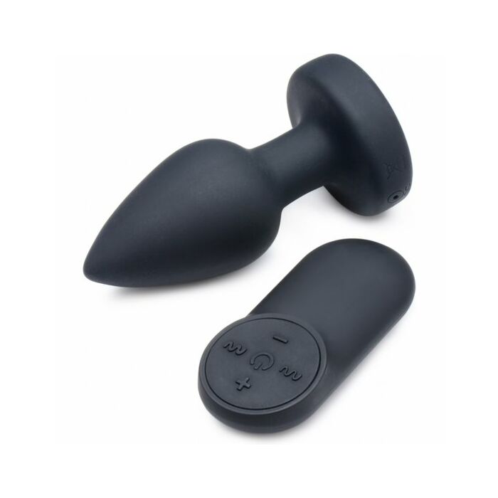 Plug anale vibrante in silicone - piccolo nero