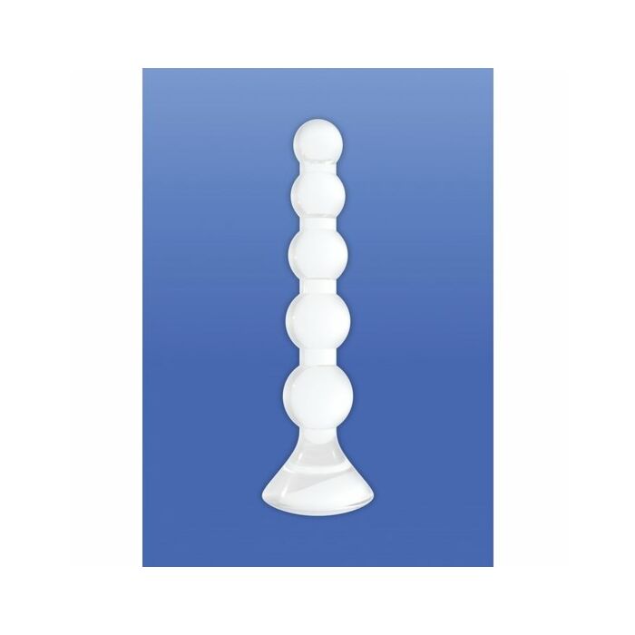 Stetch dildo di vetro bianco