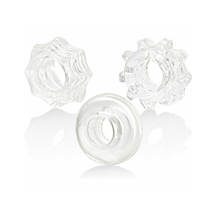 Kit di tre anelli reversibili trasparenti
