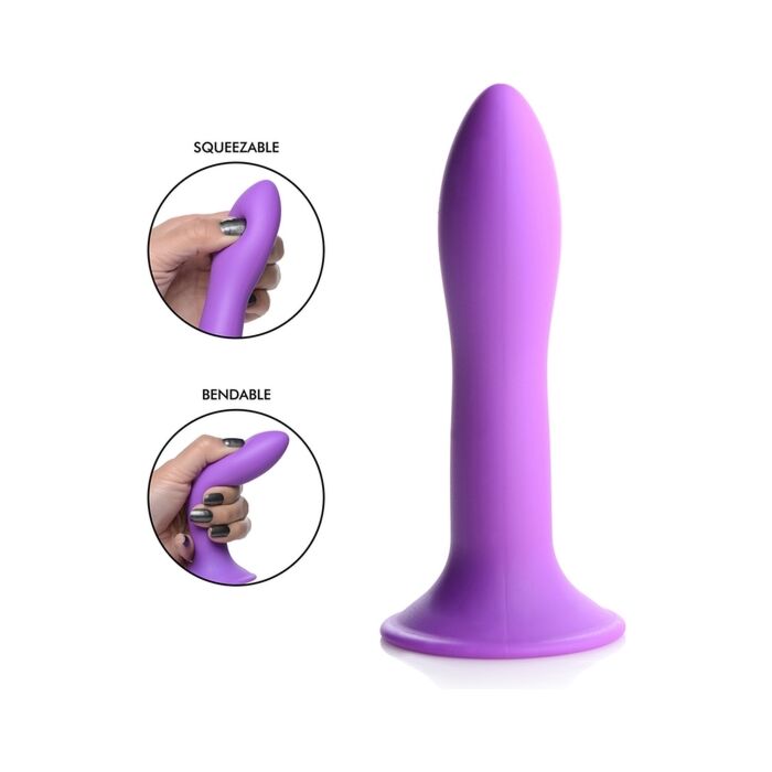 Squeezable slender dildo silicona - morado