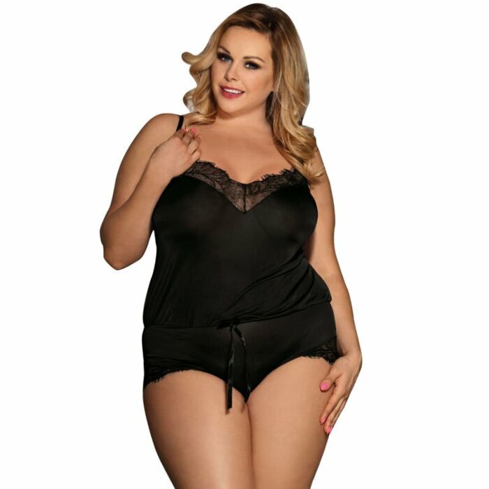 Subblime queen plus orsacchiotto di pizzo floreale nero