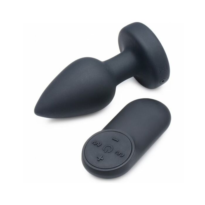 Plug anale vibrante in silicone -lungo-nero