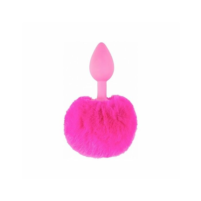 Coda di coniglio - tappo in silicone rosa