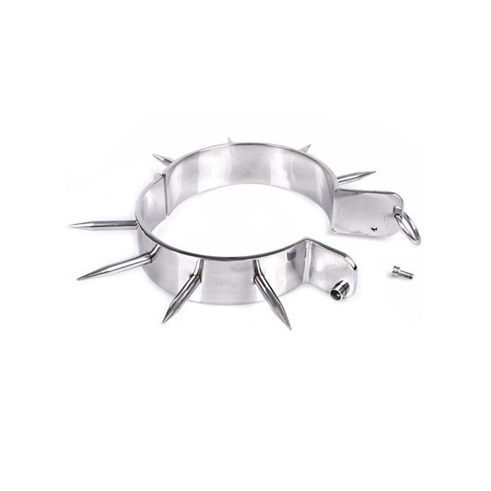 Collana schiava bdsm a spillo in metallo duro