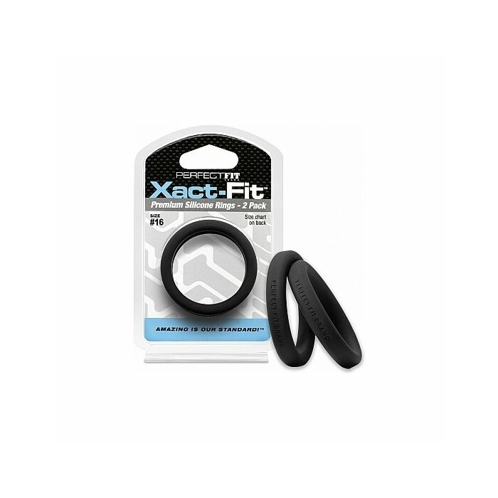 Confezione da 2 anelli in silicone Xact-fit 16 cm - nero