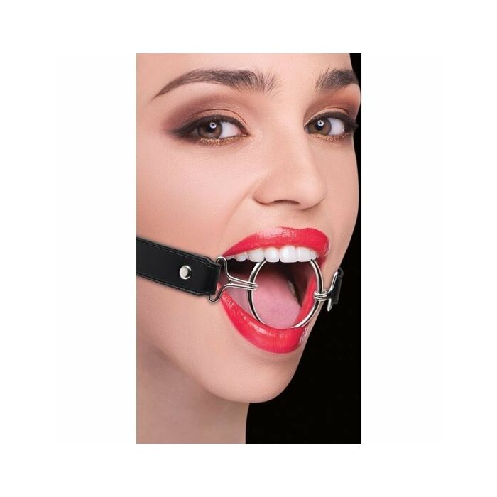 Bavaglio in Pelle Nera XL