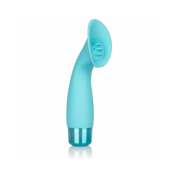 Vibratore in silicone turchese con sfarfallio Eden